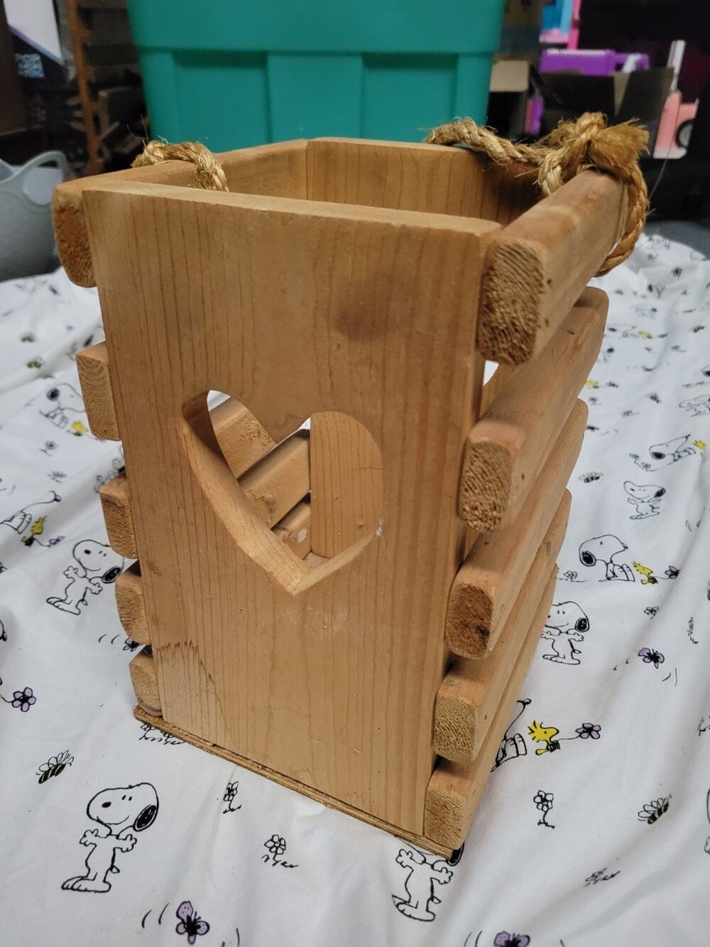 Rustic Wooden Heart Lantern For Garden Home